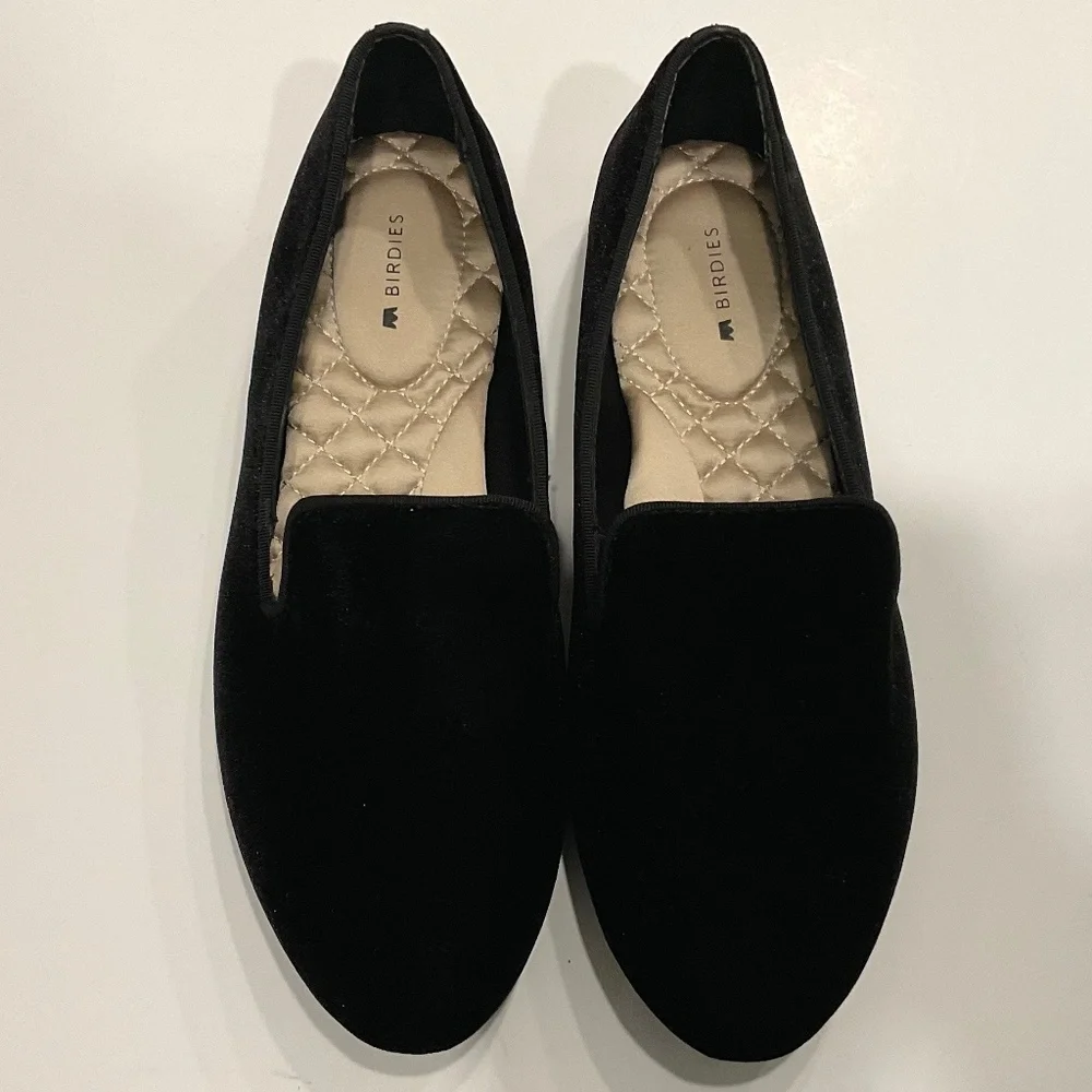 BIRDIES The Starling Black Velvet Size 7.5